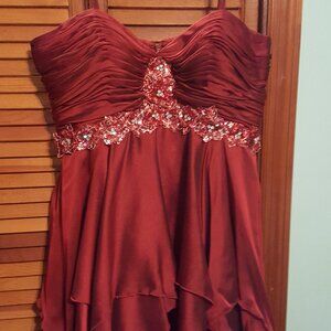 Camille La Vie Red Spaghetti Strap Size 14 Short Dress